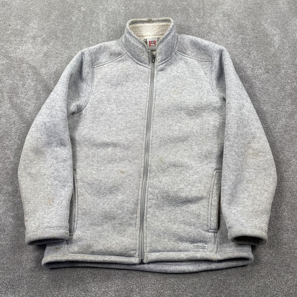 Avalanche Outdoor Activewear Full Zip Up Fleece Jacket Men's Size M Gray - Picture 1 of 14